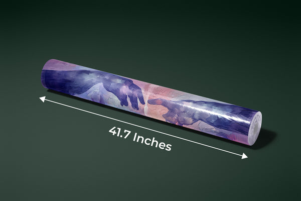 Touching Hands Wallpaper, Dark Violet Mural, Oversized Custom Size Wall Art, Non-Woven, Non-Adhesive, Modern Wall Paper, Removable