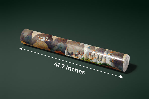 Castle and Dragon Wallpaper, Painted Style Mural, Oversized Custom Size Wall Art, Non-Woven, Non-Adhesive, Modern Wall Paper, Removable