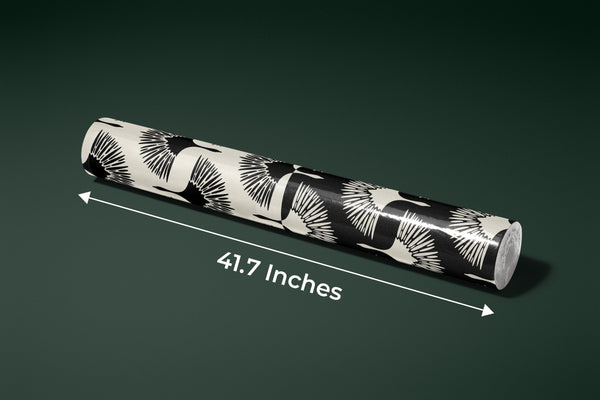 Art Deco Crane Wallpaper, Seamless Pattern Mural, Oversized Custom Size Wall Art, Non-Woven, Non-Adhesive, Modern Wall Paper, Removable