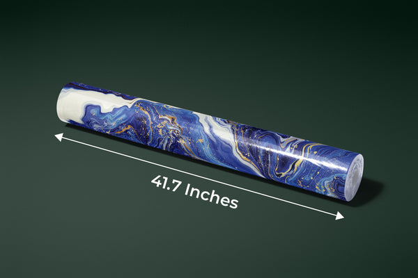 Blue Marble Wallpaper, Gold Abstract Mural, Oversized Custom Size Wall Art, Non-Woven, Non-Adhesive, Modern Wall Paper, Removable