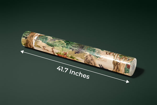 Forest Animals, Trees Wallpaper, Watercolor Mural, Oversized Custom Size Wall Art, Non-Woven, Non-Adhesive, Modern Wall Paper, Removable