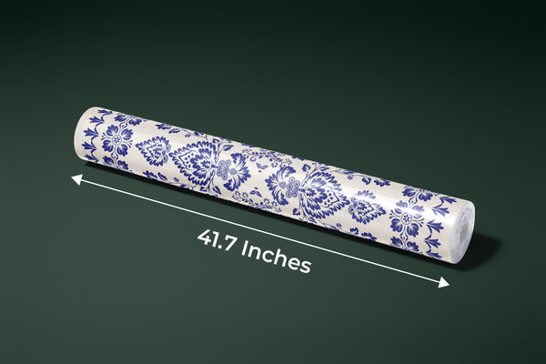 Ikat Floral Paisley Wallpaper, White Background Mural, Oversized Custom Size Wall Art, Non-Woven, Non-Adhesive, Modern Wall Paper, Removable