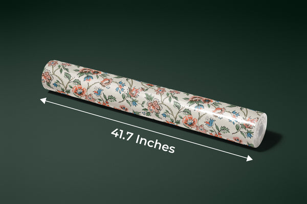 Vintage Flowers Wallpaper, Ethnic Mural, Oversized Custom Size Wall Art, Non-Woven, Non-Adhesive, Modern Wall Paper, Removable
