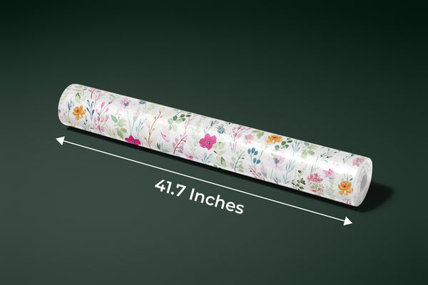Watercolor Floral Wallpaper, Seamless Pattern Mural, Oversized Custom Size Wall Art, Non-Woven, Non-Adhesive, Modern Wall Paper, Removable