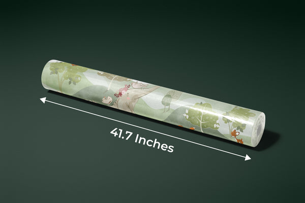 Forest Animals Wallpaper, Woodland Summer Mural, Oversized Custom Size Wall Art, Non-Woven, Non-Adhesive, Modern Wall Paper, Removable