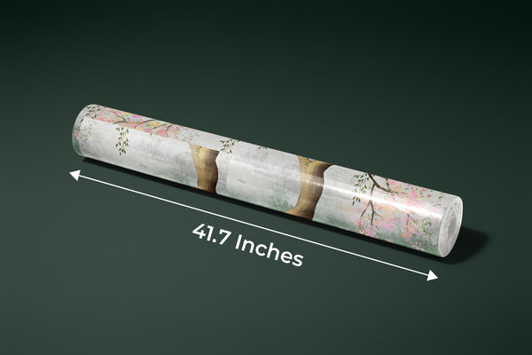 Willow Tree Wallpaper, Pink Flowers Mural, Oversized Custom Size Wall Art, Non-Woven, Non-Adhesive, Modern Wall Paper, Removable