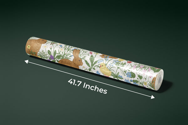 Bunnies and Chicks Wallpaper, Seamless Pattern Mural, Oversized Custom Size Wall Art, Non-Woven, Non-Adhesive, Modern Wall Paper, Removable