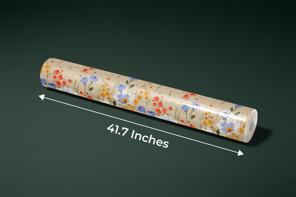 Colorful Floral Wallpaper, Seamless Pattern Mural, Oversized Custom Size Wall Art, Non-Woven, Non-Adhesive, Modern Wall Paper, Removable