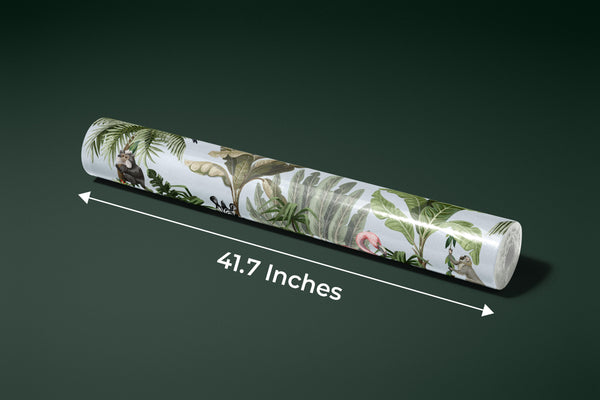 Jungle Animals Wallpaper, Flowers Mural, Oversized Custom Size Wall Art, Non-Woven, Non-Adhesive, Modern Wall Paper, Removable