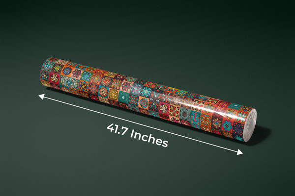 Colorful Vintage Floral and Mandala Elements Wallpaper, Seamless Pattern Mural, Oversized Custom Size Wall Art, Non-Woven, Non-Adhesive, Modern Wall Paper, Removable