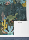 Dino World Wallpaper, Jungle Mural, Oversized Custom Size Wall Art, Non-Woven, Non-Adhesive, Modern Wall Paper, Removable