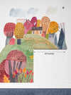 Bright Autumn Wallpaper, Village Mural, Oversized Custom Size Wall Art, Non-Woven, Non-Adhesive, Modern Wall Paper, Removable