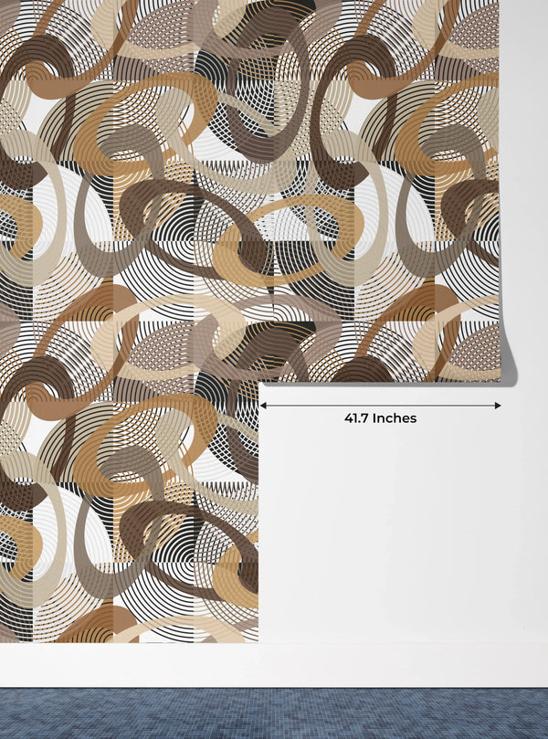 Abstract Geometric Shapes Wallpaper, Seamless Pattern Mural, Oversized Custom Size Wall Art, Non-Woven, Non-Adhesive, Modern Wall Paper, Removable