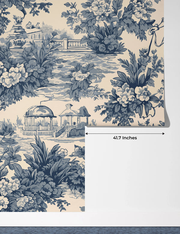 Flower Garden Wallpaper, Victorian Lady Pattern Mural, Oversized Custom Size Wall Art, Non-Woven, Non-Adhesive, Modern Wall Paper, Removable