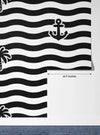 Palm Tree, Anchor Wallpaper, Seamless Pattern Mural, Oversized Custom Size Wall Art, Non-Woven, Non-Adhesive, Modern Wall Paper, Removable