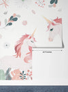 Cute Unicorns Wallpaper, Floral Mural, Oversized Custom Size Wall Art, Non-Woven, Non-Adhesive, Modern Wall Paper, Removable