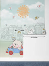 Cute Baby Animals Wallpaper, Hand Drawn Mural, Oversized Custom Size Wall Art, Non-Woven, Non-Adhesive, Modern Wall Paper, Removable