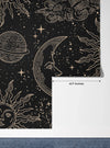Magical Elements Wallpaper, Seamless Pattern Mural, Oversized Custom Size Wall Art, Non-Woven, Non-Adhesive, Modern Wall Paper, Removable