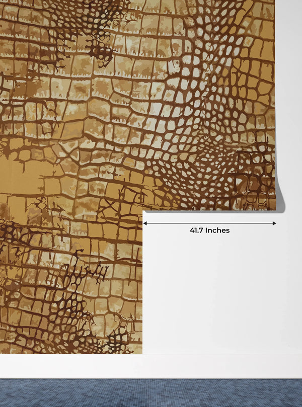 Crocodile Skin Wallpaper, Seamless Pattern Mural, Oversized Custom Size Wall Art, Non-Woven, Non-Adhesive, Modern Wall Paper, Removable