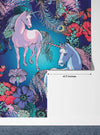 Magic Unicorns Wallpaper, Seamless Pattern Mural, Oversized Custom Size Wall Art, Non-Woven, Non-Adhesive, Modern Wall Paper, Removable