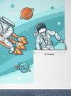 Sport Activities Wallpaper, Astronauts Mural, Oversized Custom Size Wall Art, Non-Woven, Non-Adhesive, Modern Wall Paper, Removable