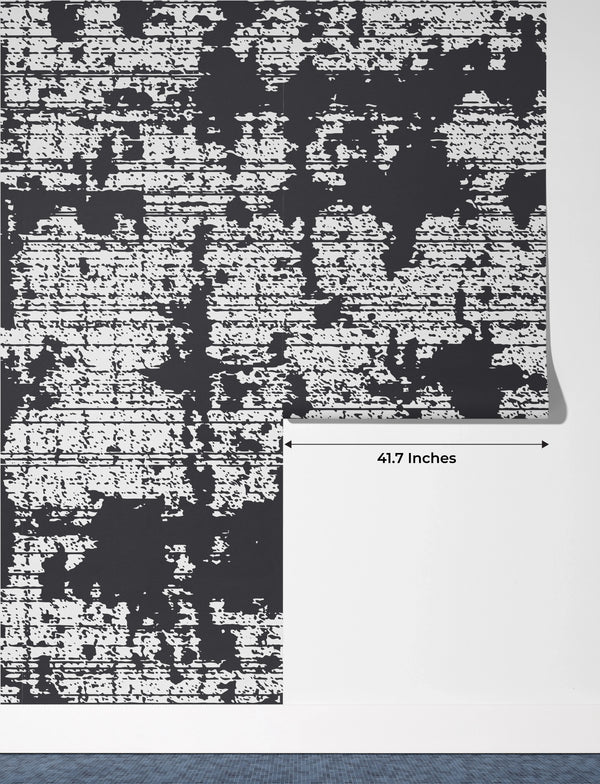 Black Grunge Texture Wallpaper, White Background Mural, Oversized Custom Size Wall Art, Non-Woven, Non-Adhesive, Modern Wall Paper, Removable