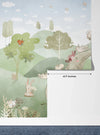 Forest Animals Wallpaper, Woodland Summer Mural, Oversized Custom Size Wall Art, Non-Woven, Non-Adhesive, Modern Wall Paper, Removable
