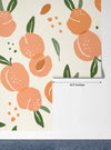 Peaches Wallpaper, Seamless Pattern Mural, Oversized Custom Size Wall Art, Non-Woven, Non-Adhesive, Modern Wall Paper, Removable
