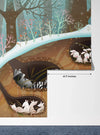Forest Animals Wallpaper, Sleeping in Den Mural, Oversized Custom Size Wall Art, Non-Woven, Non-Adhesive, Modern Wall Paper, Removable