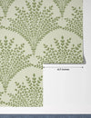 Bouquet of Leaves Wallpaper, Pastel Green Mural, Oversized Custom Size Wall Art, Non-Woven, Non-Adhesive, Modern Wall Paper, Removable