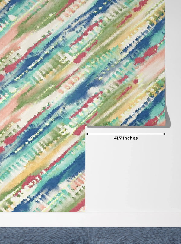 Shibori Tie Dye Wallpaper, Seamless Mural, Oversized Custom Size Wall Art, Non-Woven, Non-Adhesive, Modern Wall Paper, Removable