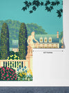 Flower Garden Wallpaper, House and Statues Mural, Oversized Custom Size Wall Art, Non-Woven, Non-Adhesive, Modern Wall Paper, Removable