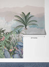 Misty Forest Wallpaper, Tropical Mural, Oversized Custom Size Wall Art, Non-Woven, Non-Adhesive, Modern Wall Paper, Removable