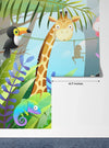 Children Wallpaper, Jungle Animals Mural, Oversized Custom Size Wall Art, Non-Woven, Non-Adhesive, Modern Wall Paper, Removable