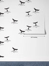 Shark Fin Wallpaper, Seamless Pattern Mural, Oversized Custom Size Wall Art, Non-Woven, Non-Adhesive, Modern Wall Paper, Removable