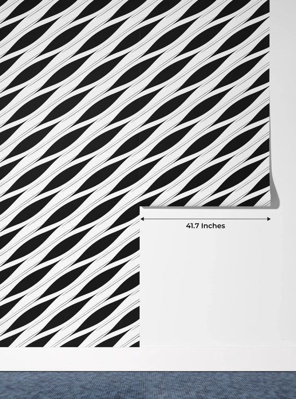 Abstract Lines Wallpaper, Seamless Pattern Mural, Oversized Custom Size Wall Art, Non-Woven, Non-Adhesive, Modern Wall Paper, Removable