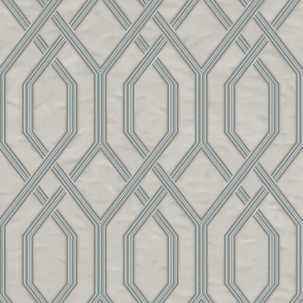 Geometric Wallpaper, 3D Embossed Modern Flocked Wallcovering, Light Gray, Silver Fabric Touch Contemporary Washable, Extra Large 177 sq ft Roll - Walloro High End Wallcoverings & More
