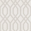 Geometric Wallpaper, 3D Embossed Modern Flocked Wallcovering, White, Silver Fabric Touch Contemporary Washable, Extra Large 177 sq ft Roll - Walloro High End Wallcoverings & More