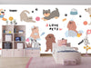 Cute Pet Doodle Wallpaper, Cats and Dogs Mural, Oversized Custom Size Wall Art, Non-Woven, Non-Adhesive, Modern Wall Paper, Removable