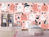 Cute Halloween Wallpaper, Seamless Pattern Mural, Oversized Custom Size Wall Art, Non-Woven, Non-Adhesive, Modern Wall Paper, Removable