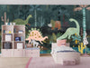 Dino World Wallpaper, Jungle Mural, Oversized Custom Size Wall Art, Non-Woven, Non-Adhesive, Modern Wall Paper, Removable