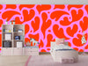 Melting Red Heart Wallpaper, Seamless Pattern Mural, Oversized Custom Size Wall Art, Non-Woven, Non-Adhesive, Modern Wall Paper, Removable
