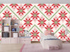 Christmas Ikat Wallpaper, Seamless Pattern Mural, Oversized Custom Size Wall Art, Non-Woven, Non-Adhesive, Modern Wall Paper, Removable
