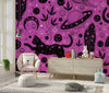 Halloween Style, Cats Wallpaper, Seamless Pattern Mural, Oversized Custom Size Wall Art, Non-Woven, Non-Adhesive, Modern Wall Paper, Removable
