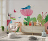 Cute Village Wallpaper, Seamless Pattern Mural, Oversized Custom Size Wall Art, Non-Woven, Non-Adhesive, Modern Wall Paper, Removable