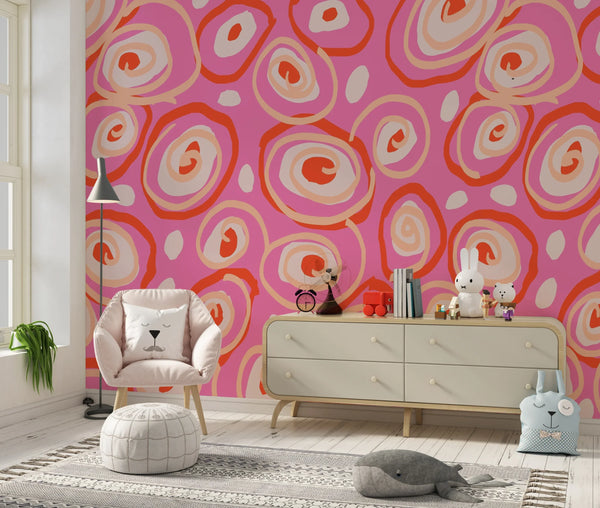 Colorful Abstract Wallpaper, Seamless Pattern Mural, Oversized Custom Size Wall Art, Non-Woven, Non-Adhesive, Modern Wall Paper, Removable