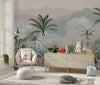 Misty Forest Wallpaper, Tropical Mural, Oversized Custom Size Wall Art, Non-Woven, Non-Adhesive, Modern Wall Paper, Removable
