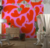 Melting Red Heart Wallpaper, Seamless Pattern Mural, Oversized Custom Size Wall Art, Non-Woven, Non-Adhesive, Modern Wall Paper, Removable