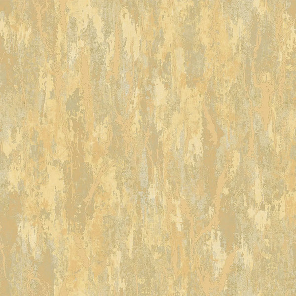 Gold Distressed Metallic Embossed Wallpaper, Shiny Rustic Industrial Modern Wallcovering - Walloro High End Wallcoverings & More