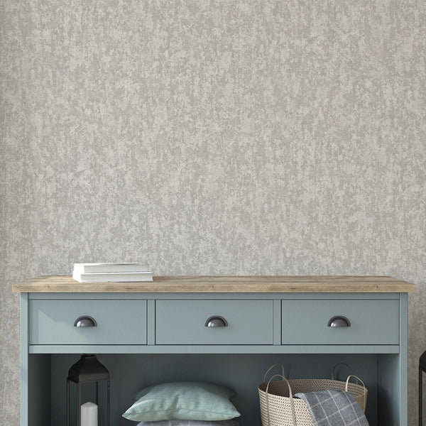 Gray Solid Color Modern Embossed Wallpaper, Plain Abstract Distressed Home Wall Decor - Walloro High End Wallcoverings & More
